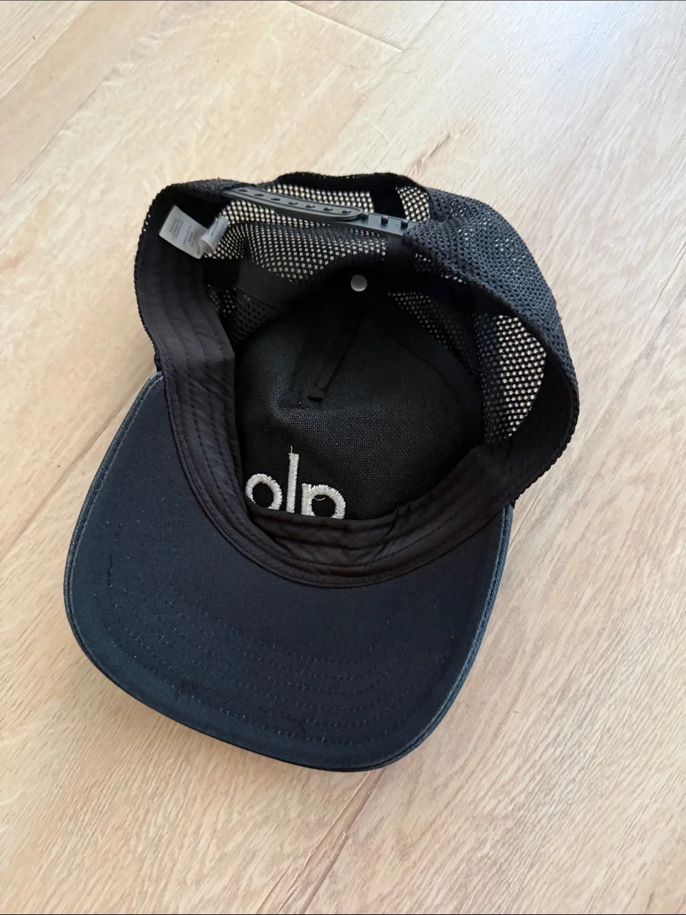 ALO Yoga Kids Black Mesh Back Cap with White Logo